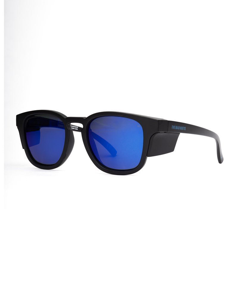 Angler | Blue Mirror Polarised Matt Black | angle