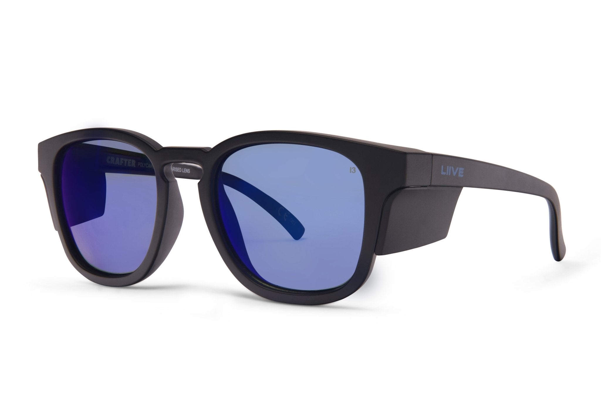 Crafter Safety Mirror Polarised Matt Black Black Blinker – Liive