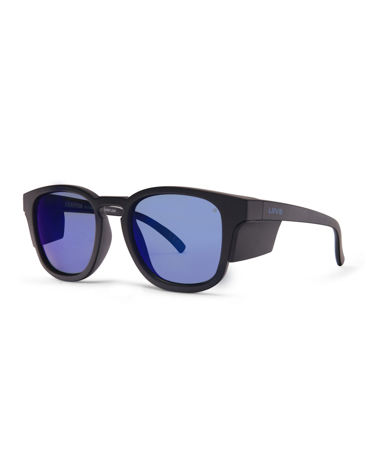 Crafter Safety | Mirror Polarised Matt Black Black Blinker | angle