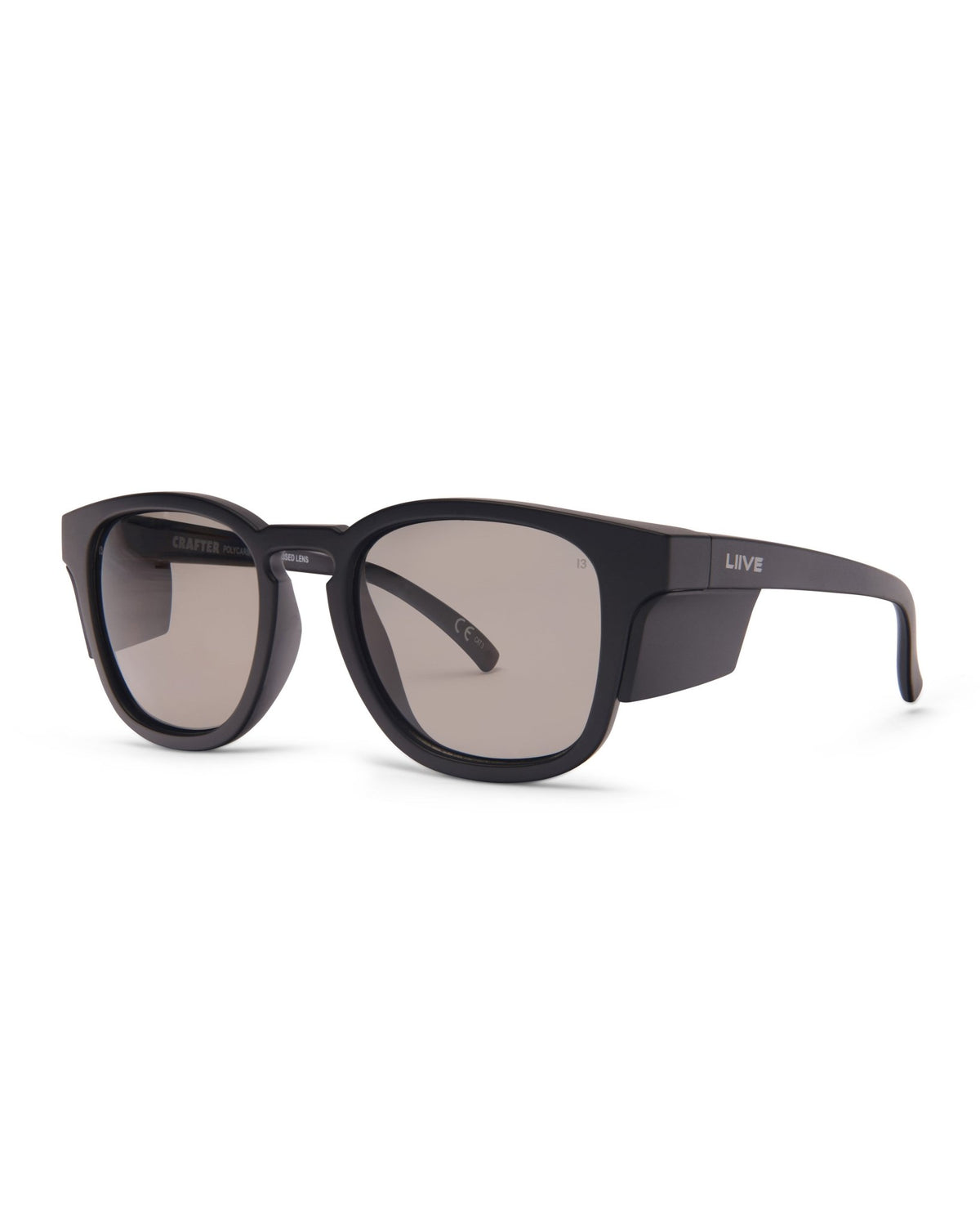 Crafter Safety | Polarised Matt Black Black Blinker | angle