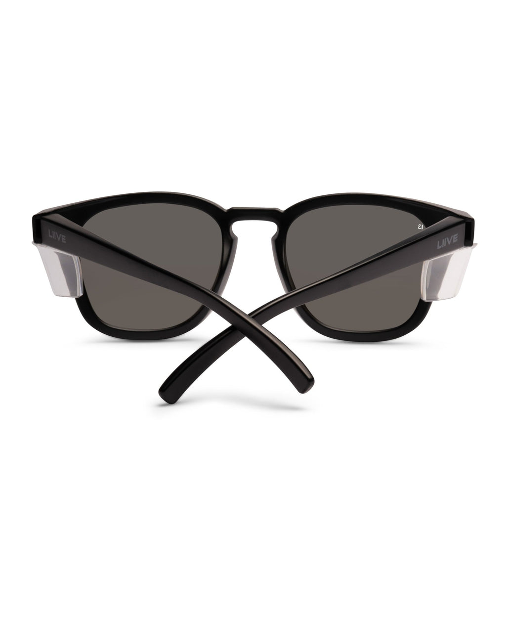 Crafter Safety | Polarised Matt Black Clear Blinker | detail