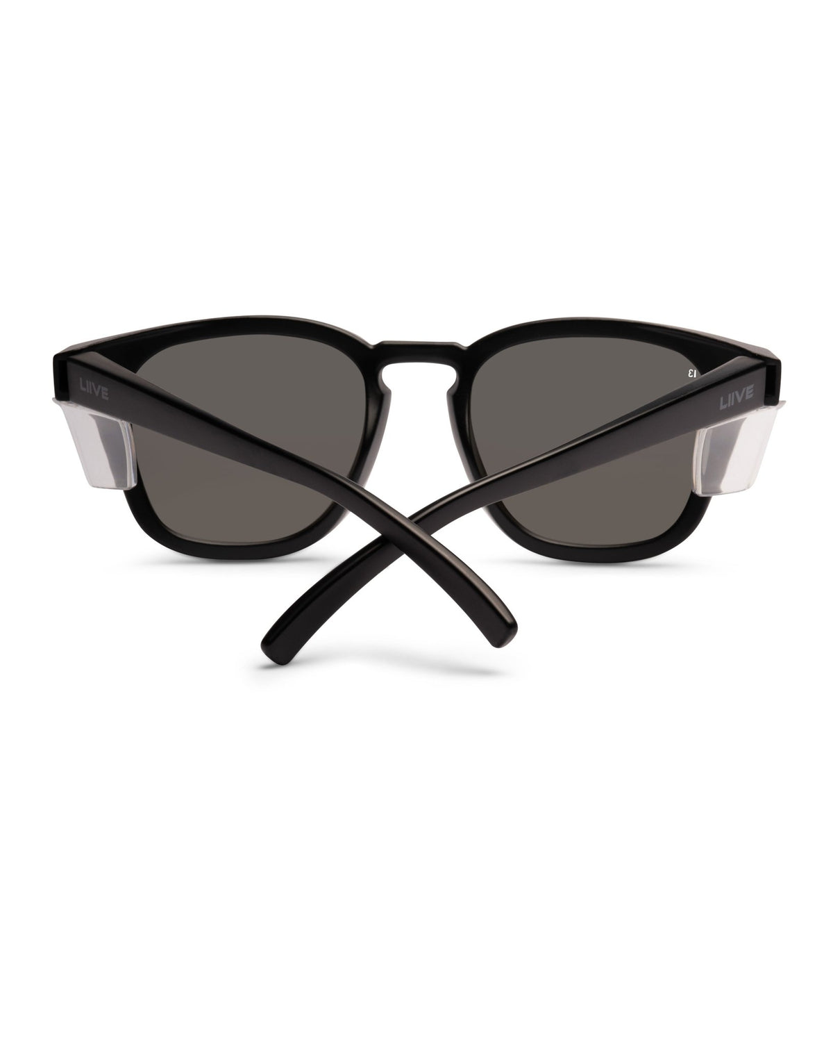 Crafter Safety | Polarised Matt Black Clear Blinker | detail