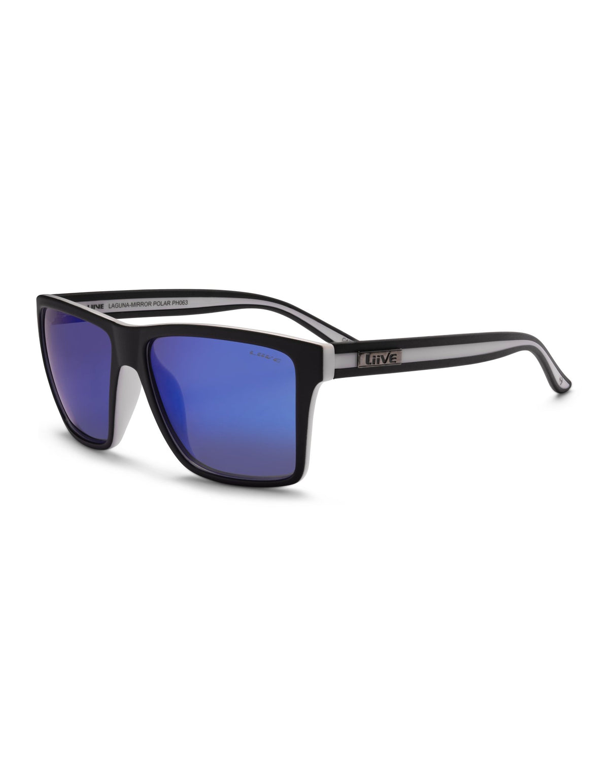 Laguna | Mirror Polarised Matt Black White | detail