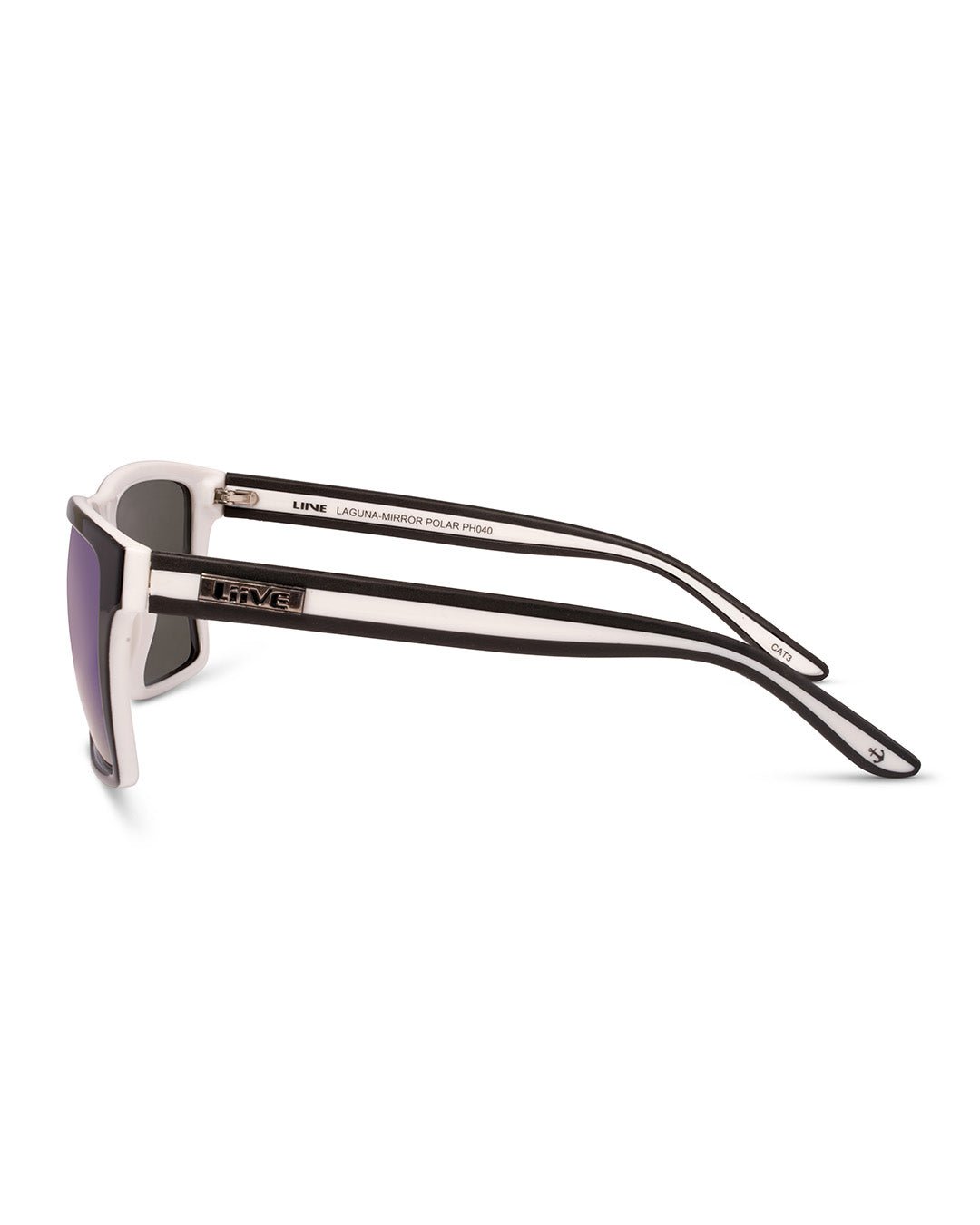Laguna | Mirror Polarised Matt Black White | side
