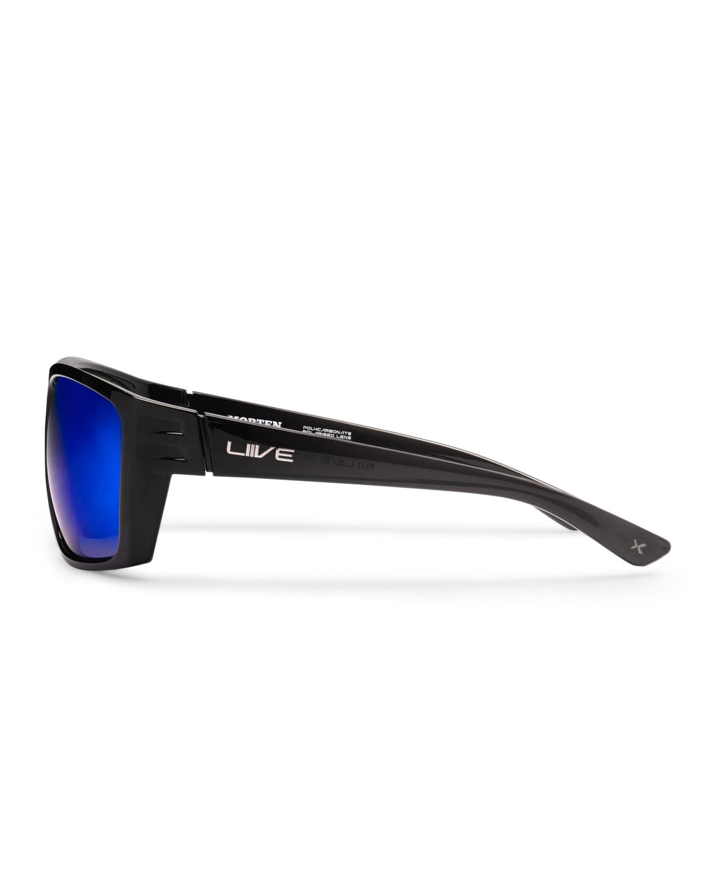 Morten | Blue Mirror Polarised Black | side