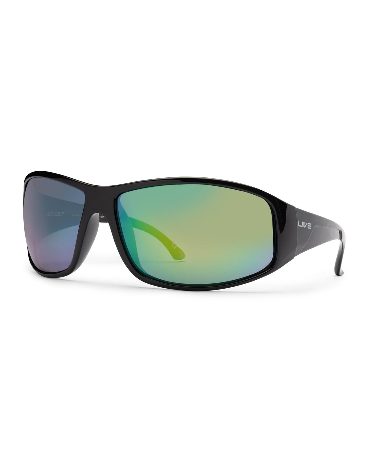 Straddy | Green Mirror Polarised Black | angle