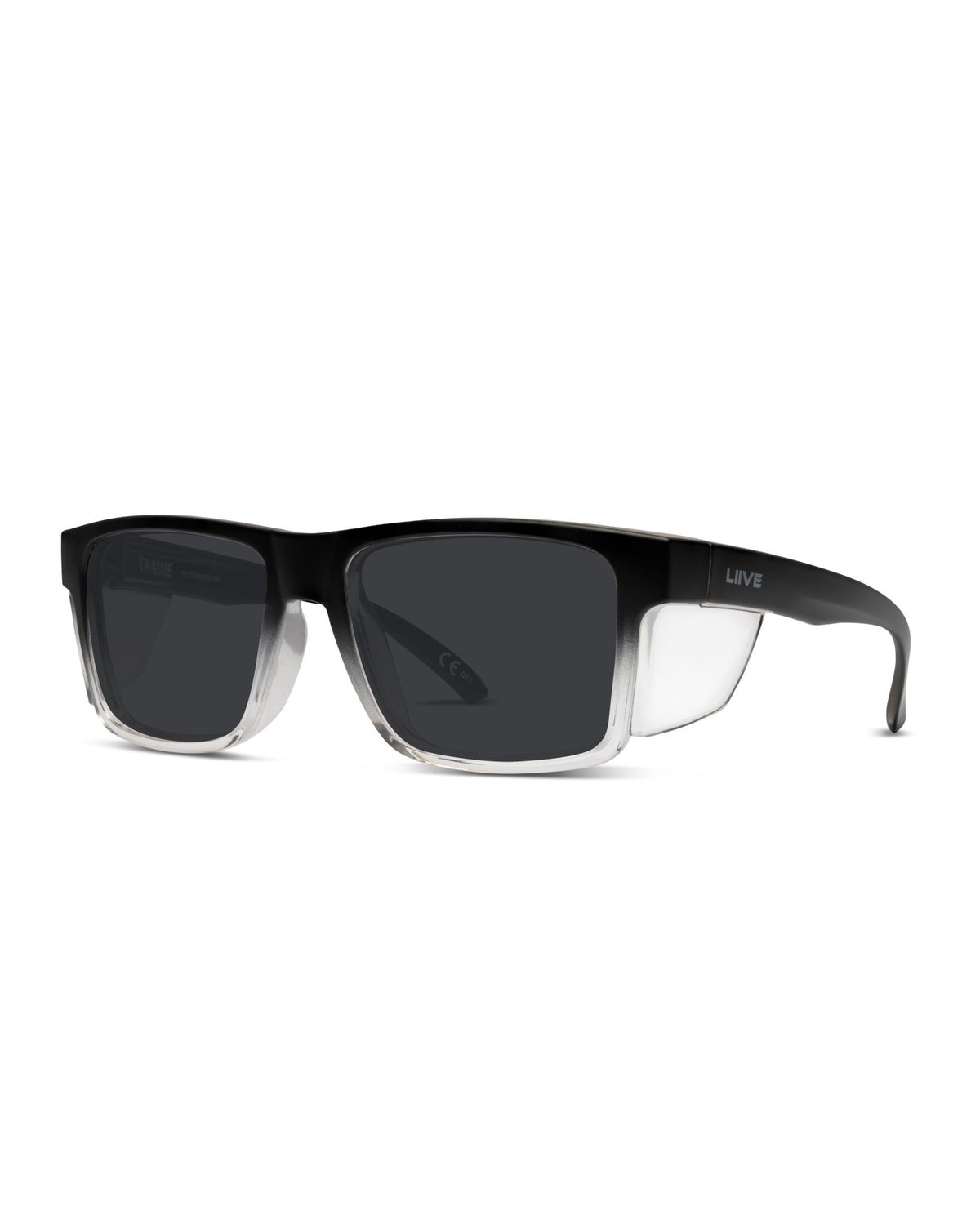 Tradie Safety | Matt Black Fade Clear Blinker | angle