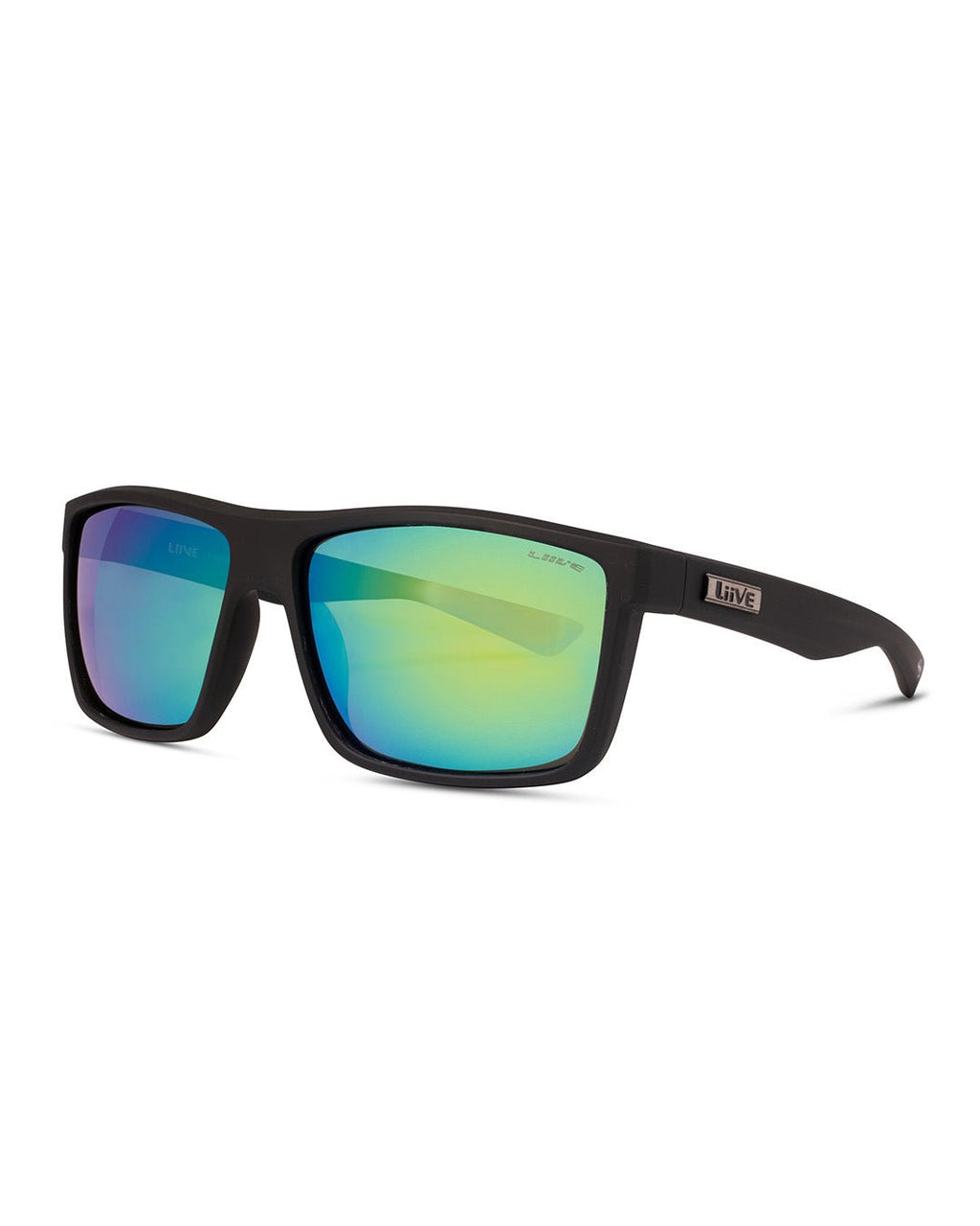 Tuban | Green Mirror Polarised Matt Black | angle