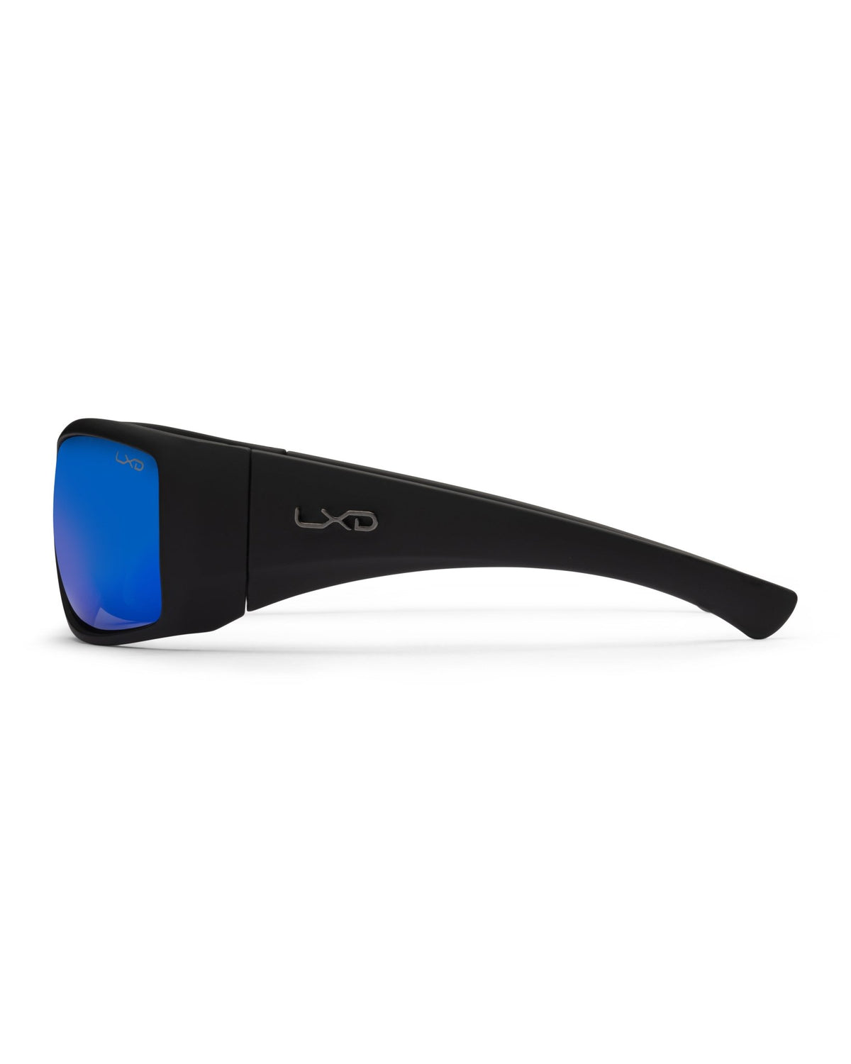 Tweed | Blue Mirror Polarised Matt Black | side