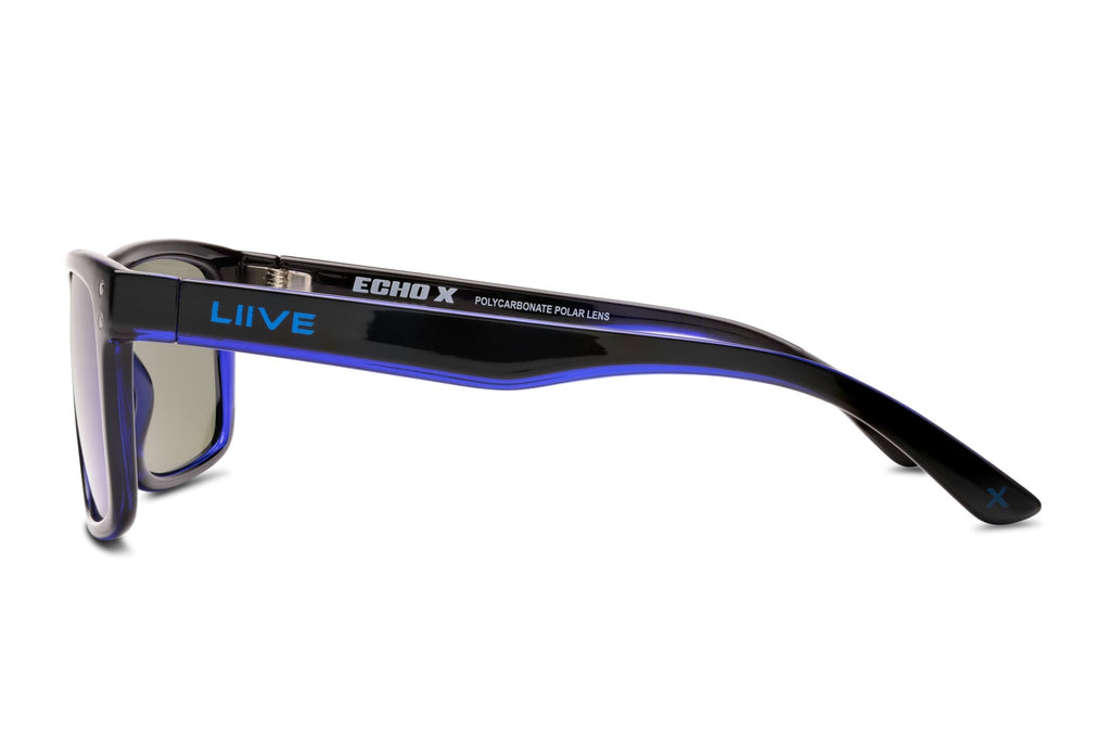 Echo Mirror Polarised Matt Black / Blue Liive Vision